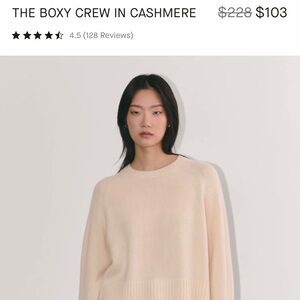 Cream Cashmere Boxy Crew Sweater